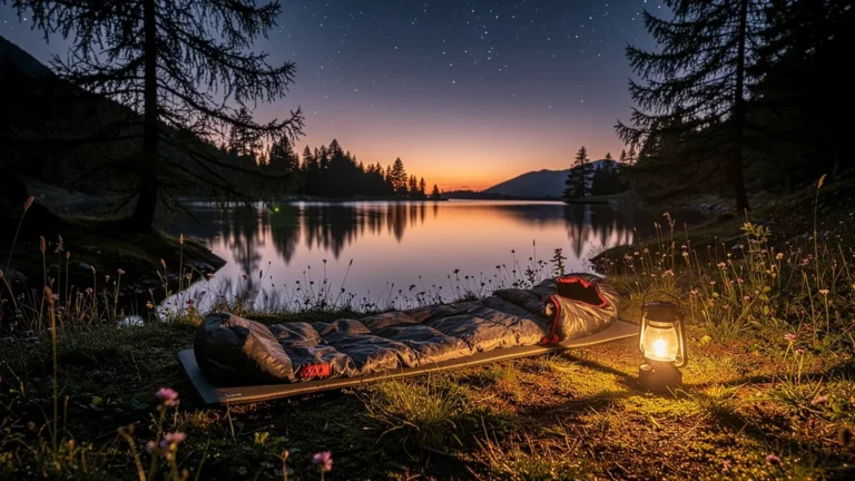 Bivouac léger au lac de Lers la nuit, kit de sommeil d'été revu face à la nature sauvage