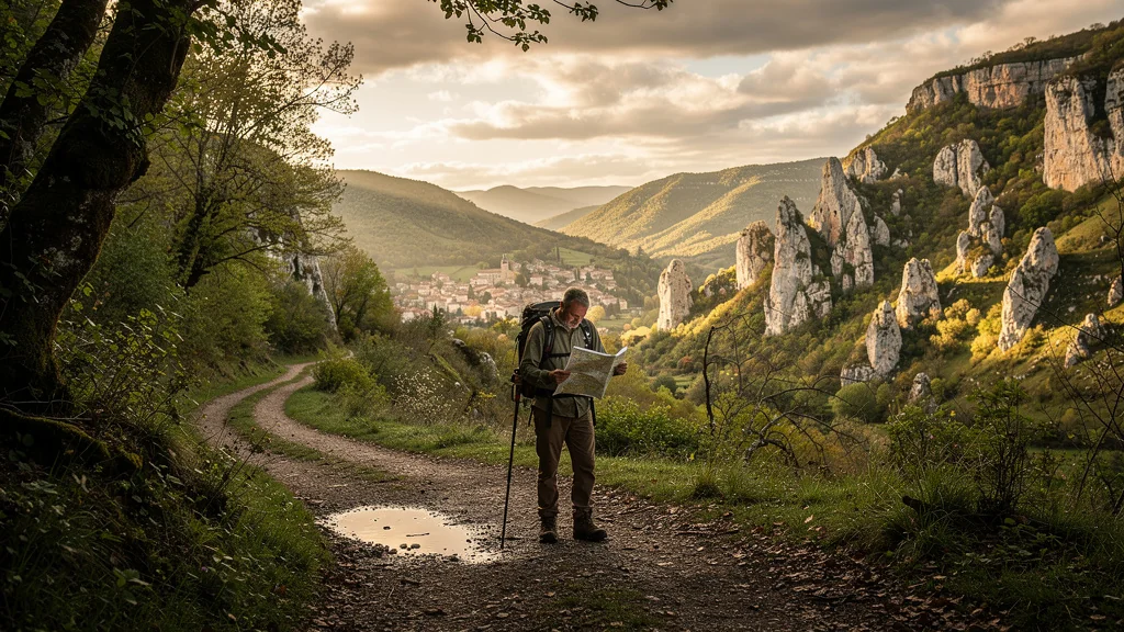 Hiker lost in nature near Mas-d'Azil, illustration d'une randonnée de 6 km mal calibrée