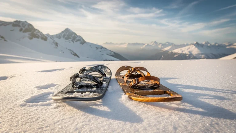 Comparaison détaillée de deux paires de raquettes sur la neige fraîche du plateau de Beille