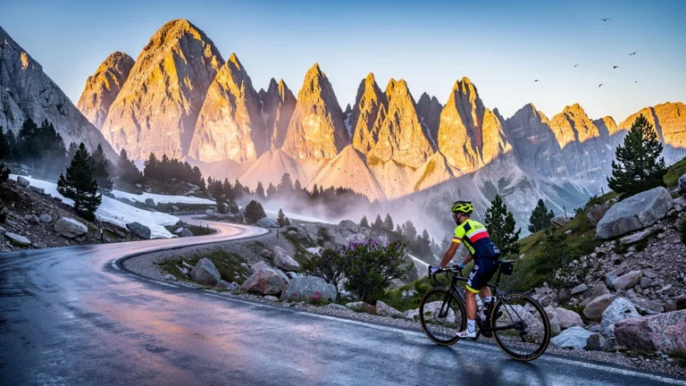 Lever du jour spectaculaire au col de Pailhères en été, lumière dorée et ambiance paisible